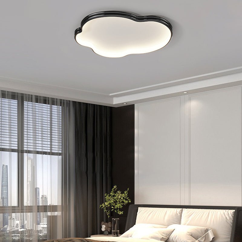 Modern Minimalist Cloud Shape Aluminium Iron Silicone Flush Mount Ceiling Light For Bedroom