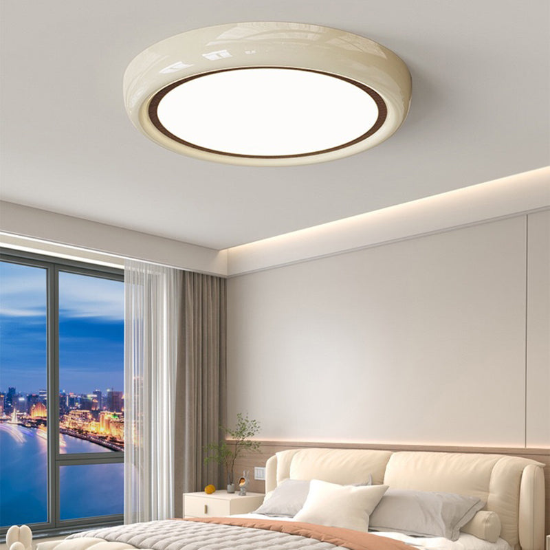 Modern Minimalist Round Acrylic Iron LED Flush Mount Ceiling Light For Bedroom
