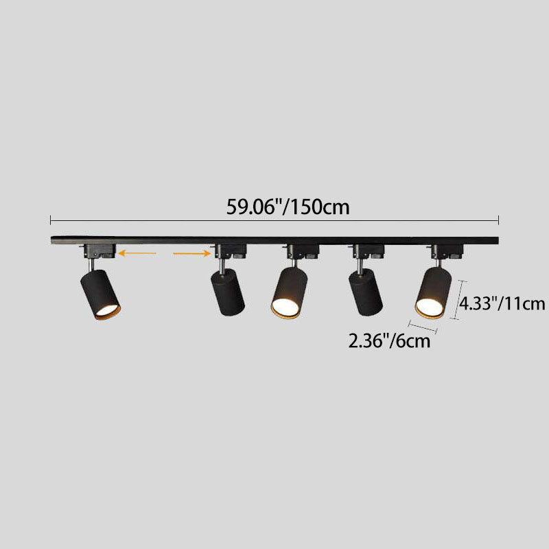 Modern Tubular Track Lighting 3/4/5 Light LED Flush Mount Lighting BulbSquare