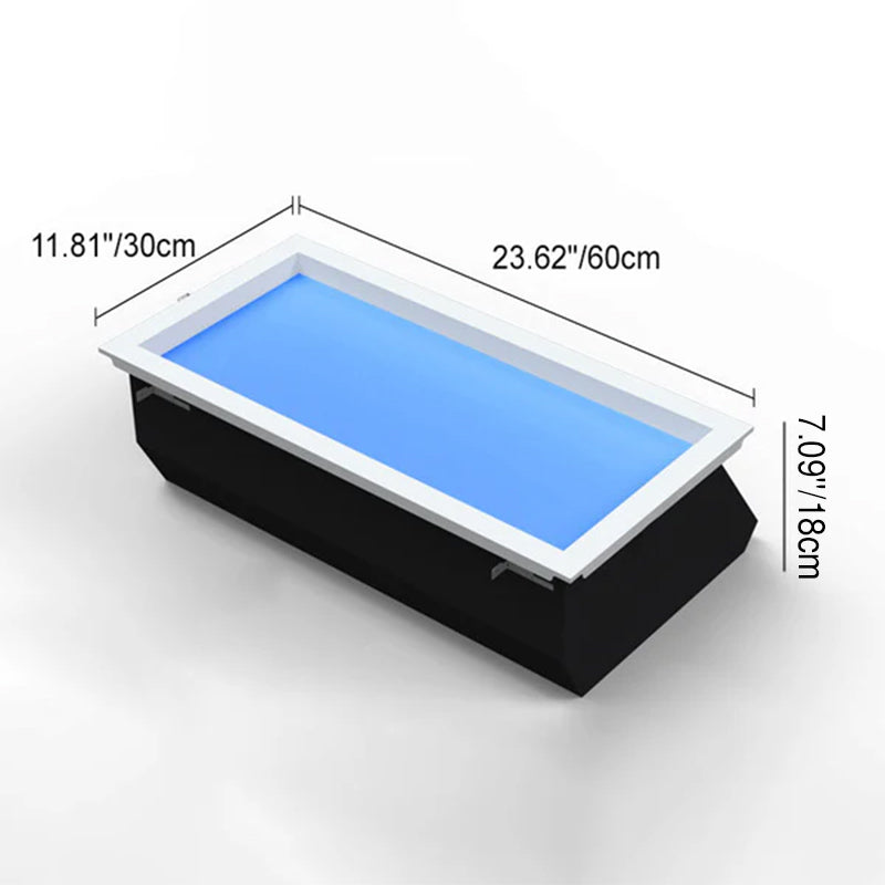 Modern Minimalist Smart Blue Sky Metal LED Flush Mount Ceiling Light for Living Room BulbSquare