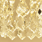 Modern Luxury Iron Crystal Branch 1-Light Semi-Flush Mount Ceiling Light For Living Room
