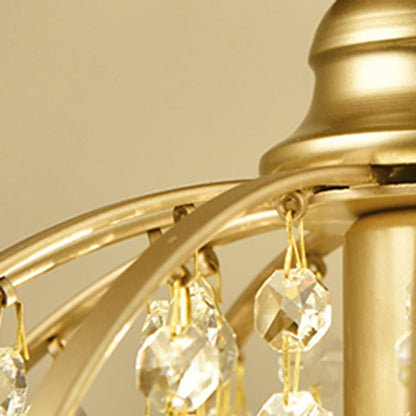 Modern Luxury Iron Crystal Branch 1-Light Semi-Flush Mount Ceiling Light For Living Room