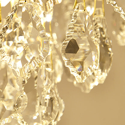 Modern Luxury Iron Crystal Branch 1-Light Semi-Flush Mount Ceiling Light For Living Room