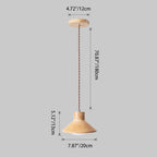 Traditional Japanese Wood Conical 1-light Pendant Light for Bedroom & Living Room BulbSquare
