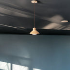 Traditional Japanese Wood Conical 1-light Pendant Light for Bedroom & Living Room BulbSquare