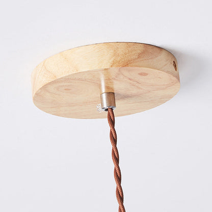 Traditional Japanese Wood Conical 1-light Pendant Light for Bedroom & Living Room