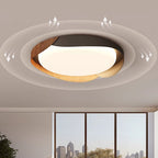 Modern Minimalist Iron & Acrylic Round Square Rectangular Wavy LED Flush Mount Ceiling Light For Bedroom & Living Room