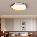 Modern Minimalist Iron & Acrylic Round Square Rectangular Wavy LED Flush Mount Ceiling Light For Bedroom & Living Room