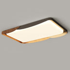 Modern Minimalist Iron & Acrylic Round Square Rectangular Wavy LED Flush Mount Ceiling Light For Bedroom & Living Room