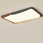 Modern Minimalist Iron & Acrylic Round Square Rectangular Wavy LED Flush Mount Ceiling Light For Bedroom & Living Room