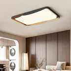 Modern Minimalist Iron & Acrylic Round Square Rectangular Wavy LED Flush Mount Ceiling Light For Bedroom & Living Room