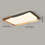 Modern Minimalist Iron & Acrylic Round Square Rectangular Wavy LED Flush Mount Ceiling Light For Bedroom & Living Room