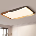 Modern Minimalist Iron & Acrylic Round Square Rectangular Wavy LED Flush Mount Ceiling Light For Bedroom & Living Room