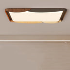 Modern Minimalist Iron & Acrylic Round Square Rectangular Wavy LED Flush Mount Ceiling Light For Bedroom & Living Room