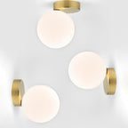 Contemporary Nordic Iron & Glass Globe 1-Light Semi-Flush Mount Ceiling Light For Bedroom & Living Room