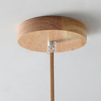 Traditional Japanese Wood & Glass Oval 1/3-light Island Light Chandelier for Dining Room & Living Room BulbSquare