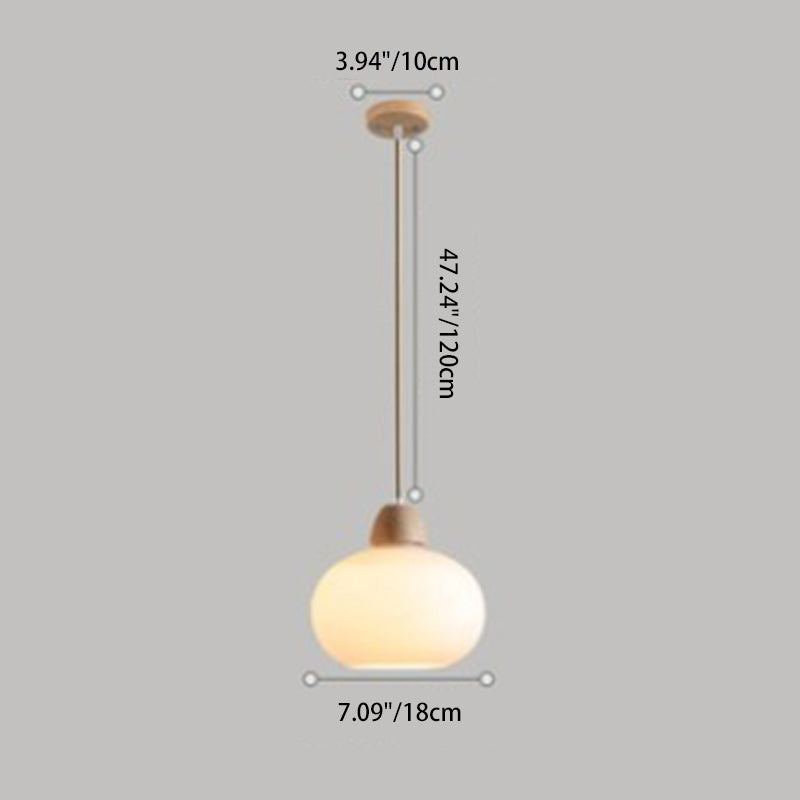 Traditional Japanese Wood & Glass Oval 1/3-light Island Light Chandelier for Dining Room & Living Room BulbSquare