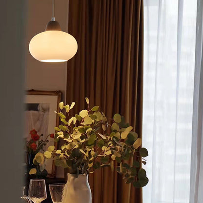 Traditional Japanese Wood & Glass Oval 1/3-light Island Light Chandelier for Dining Room & Living Room