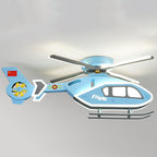 Modern Creative Iron Acrylic Helicopter LED Semi-Flush Mount Ceiling Light For Kids' Bedroom