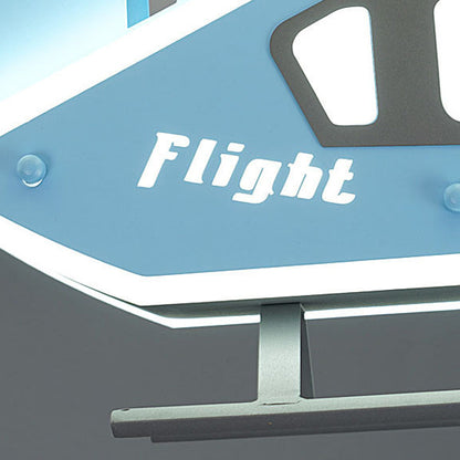 Modern Creative Iron Acrylic Helicopter LED Semi-Flush Mount Ceiling Light For Kids' Bedroom