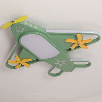 Contemporary Creative Iron & Acrylic Airplane LED Flush Mount Ceiling Light for Kids' Bedroom