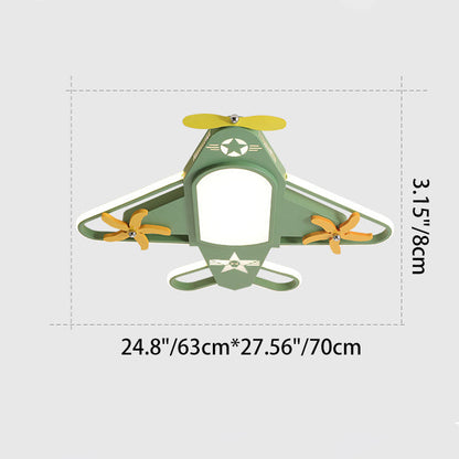 Contemporary Creative Iron & Acrylic Airplane LED Flush Mount Ceiling Light for Kids' Bedroom