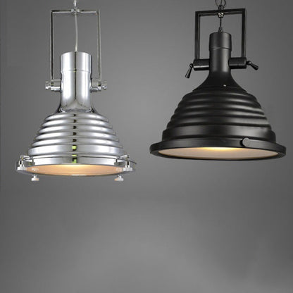 Contemporary Industrial Loft Heavy Metal Iron Round Cap 1-Light Pendant Light For Dining Room & Living Room