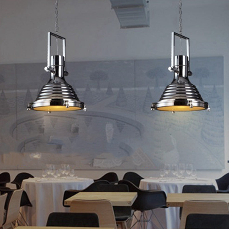 Contemporary Industrial Loft Heavy Metal Iron Round Cap 1-Light Pendant Light For Dining Room & Living Room