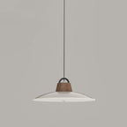 Modern Minimalist Iron, Acrylic & Wood Round Fisherman Hat LED Pendant Light For Bedroom & Living Room