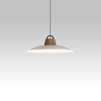 Modern Minimalist Iron, Acrylic & Wood Round Fisherman Hat LED Pendant Light For Bedroom & Living Room