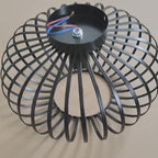 Modern Minimalist Iron Oval Lantern 1-Light Semi-Flush Mount Ceiling Light For Bedroom & Living Room