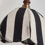 Modern Mid-century Fabric & Wood Wavy Dome 1-light Pendant Light for Bedroom & Living Room BulbSquare