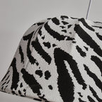 Modern Art Deco Fabric & Iron Zebra Dome 1-Light Pendant Light For Bedroom & Living Room