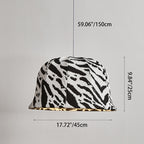 Modern Art Deco Fabric & Iron Zebra Dome 1-Light Pendant Light For Bedroom & Living Room