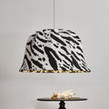 Modern Art Deco Fabric & Iron Zebra Dome 1-Light Pendant Light For Bedroom & Living Room