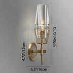 Modern Luxury Full Brass And Crystal Round Candelabra-Shaped 1/2 Light Wall Sconce Lamp For Bedroom And Living Room