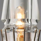 Modern Luxury Full Brass And Crystal Round Candelabra-Shaped 1/2 Light Wall Sconce Lamp For Bedroom And Living Room