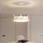 Lumendat Contemporary Creative Iron Crystal PE Round Crown-Shaped LED Pendant Light For Bedroom Lumendat
