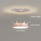 Lumendat Contemporary Creative Iron Crystal PE Round Crown-Shaped LED Pendant Light For Bedroom Lumendat