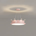 Lumendat Contemporary Creative Iron Crystal PE Round Crown-Shaped LED Pendant Light For Bedroom Lumendat