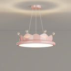 Lumendat Contemporary Creative Iron Crystal PE Round Crown-Shaped LED Pendant Light For Bedroom Lumendat