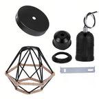 Modern Minimalist Iron Hemp Rope Geometric 1-light Semi-flush Mount Ceiling Light for Living Room