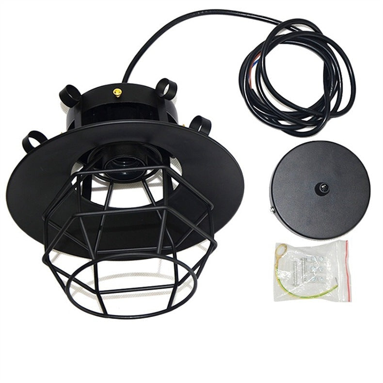 Contemporary Industrial Iron Cage 1-light Pendant Light for Living Room BulbSquare
