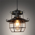 Contemporary Industrial Iron Cage 1-light Pendant Light for Living Room BulbSquare