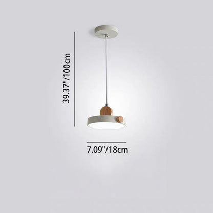 Modern Minimalist Iron Acrylic Round Plate LED Pendant Light For Living Room