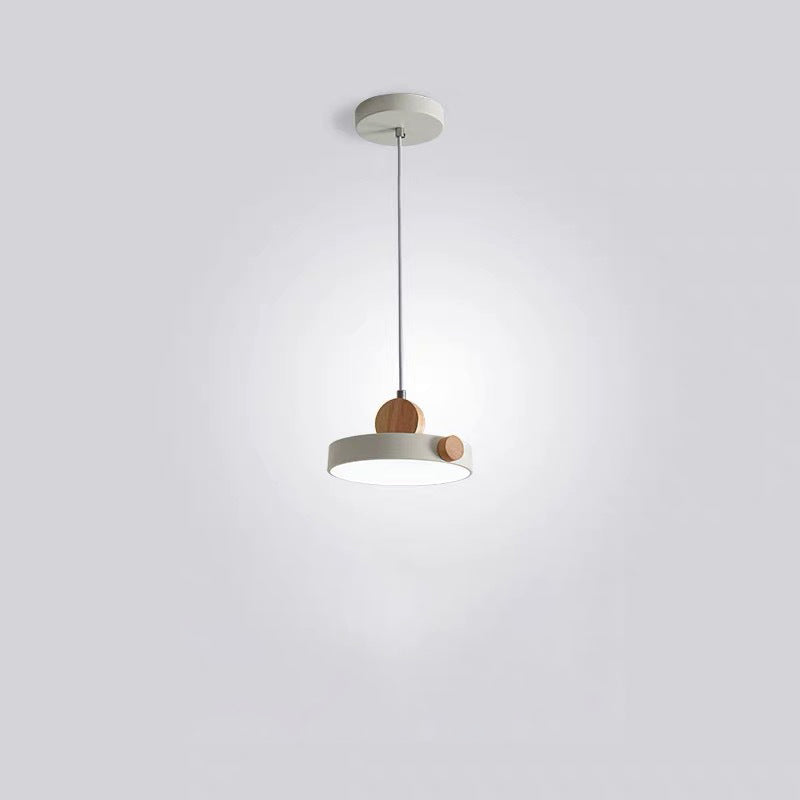 Modern Minimalist Iron Acrylic Round Plate LED Pendant Light For Living Room