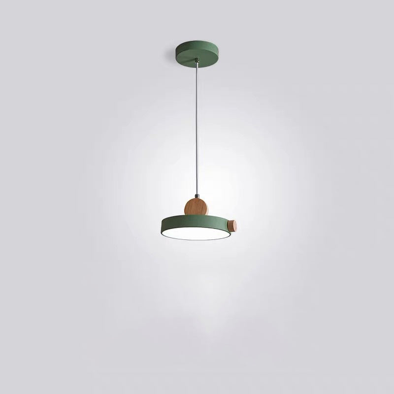 Modern Minimalist Iron Acrylic Round Plate LED Pendant Light For Living Room