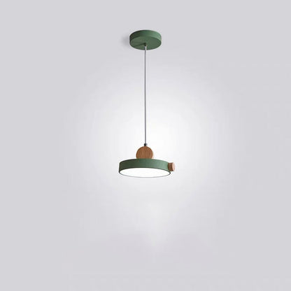 Modern Minimalist Iron Acrylic Round Plate LED Pendant Light For Living Room