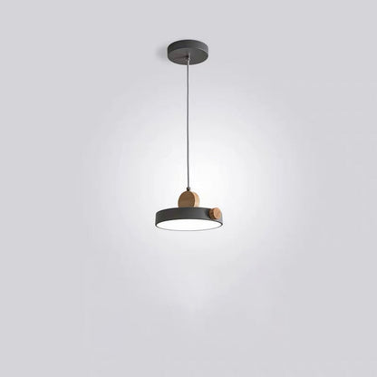 Modern Minimalist Iron Acrylic Round Plate LED Pendant Light For Living Room