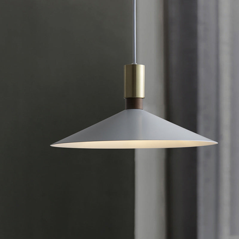 Contemporary Nordic Iron Conical Round 1-light Pendant Light for Living Room